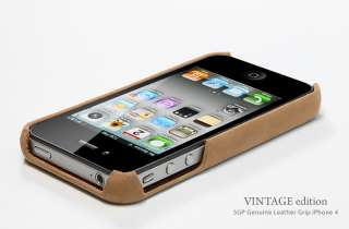 SGP Case Genuine Leather Grip [Vintage Brown] for Apple iPhone 4S 