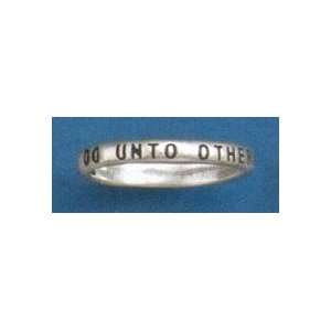    Oxidized Sterling Silver DO UNTO OTHERS Band, 2.5mm Jewelry