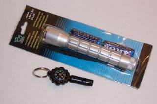 LED SILVER FLASHLIGHT & COMPASS WHISTLE COMBO PACK  