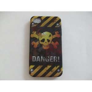  Soft iPhone 4G Danger Yellow Skull with Blood and 