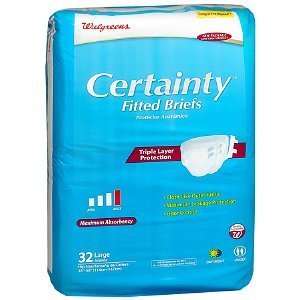   Certainty Fitted Briefs, Large, 32 ea Health 