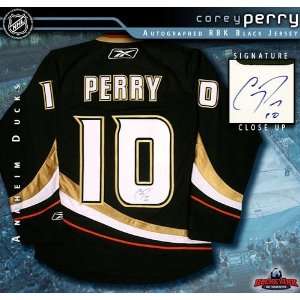 Corey Perry Autographed/Hand Signed Anaheim Ducks Black Reebok Premier 