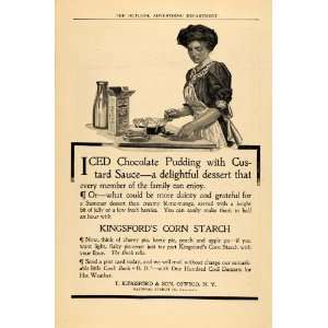  1909 Ad Kingsford Corn Starch Chocolate Pudding Custard 