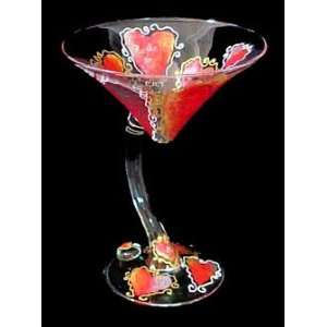     Hand Painted   Sexy Stem Martini Glass   7 oz.: Kitchen & Dining