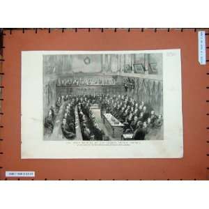  1889 London County Council Meeting Men Spring Gardens 