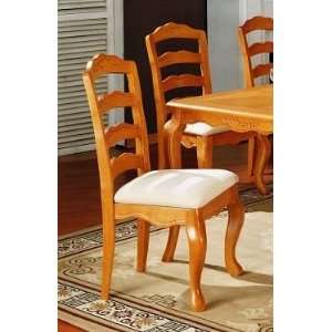   of 2 Country Style Light Oak Finish Dining Chairs: Furniture & Decor