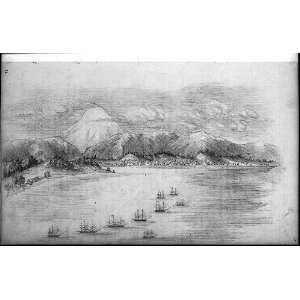   Perrys Expedition to Japan,1852 fleet in Yokahama bay