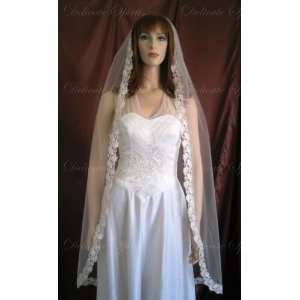  1T WHITE SPANISH MANTILLA LACE WALTZ WEDDING VEIL Beauty