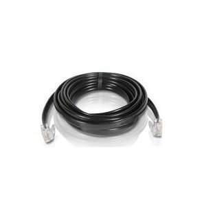 25FT TELEPHONE PHONE CORD CABLE LINE WIRE BLACK RJ11  