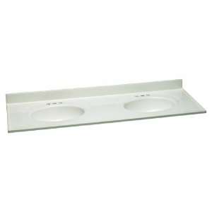Design House 553347 61 Inch by 22 Inch Marble Top/Double Bowl, White 