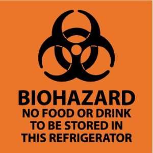SIGNS BIOHAZARD NO FOOD OR DRINK TO BE