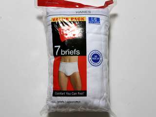 Hanes Mens Cotton White Briefs Underwear Shorts L  