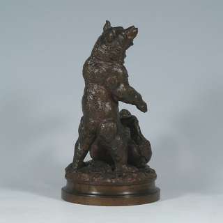Antique French Bronze Bears Prosper Lecourtier Signed  
