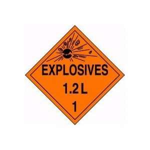  DOT Placards EXPLOSIVES 1.2L (W/GRAPHIC) 10 3/4 x 10 3/4 