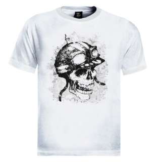Army Skull T Shirt helmet funny crazy skeleton choppers  