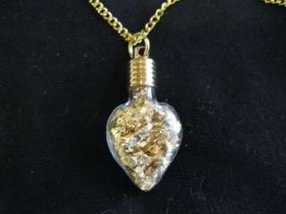 Gold Plated Chain with Heart Shaped Glass Pendant Filled with 