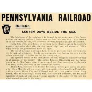   Railroad Bulletin Lenten Days Sea   Original Print Ad: Home & Kitchen