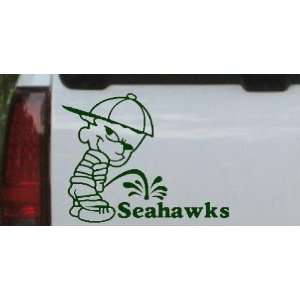 Pee on Seahawks Car Window Wall Laptop Decal Sticker    Dark Green 