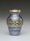 Brass Cremation Urn in Silver Blue Finish   Keepsake   Brand New