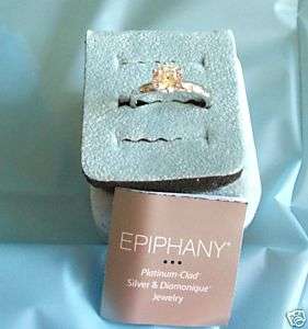 EPIPHANY PLATINUM CLAD DQ SCATTERED STONE RING SZ 10  