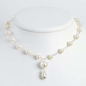    Sterling Silver Freshwater Cultured Pearl 17in Necklace: Jewelry