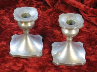 Art Nouveau Pewter Candle Holders By Poole Taunton Mass  
