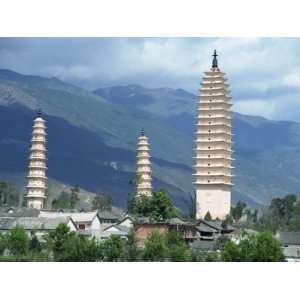 Three Pagodas Symbol of Dali, Yunnan Province, China Photographic 
