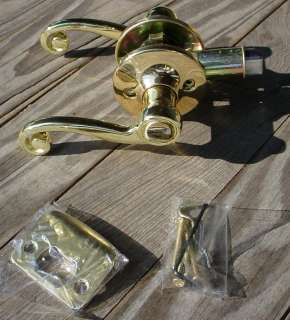 Curled Lever Handle Polished Brass Privacy Door Lock Lever  
