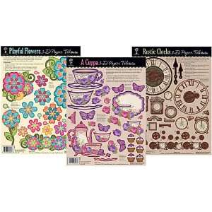    Hot Off The Press   3 Papier Tole Sheets Arts, Crafts & Sewing