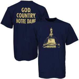   Notre Dame Fighting Irish Navy Blue Dome T shirt: Sports & Outdoors