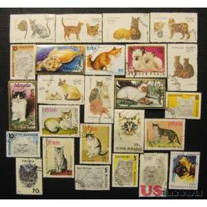  Worldwide Different Kind of Cat Stamps Collection 