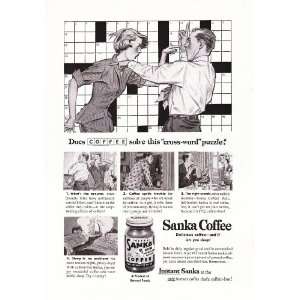  1951 Ad Sanka Coffee Does Coffee Solvecrossword couple 