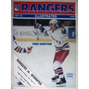  Tomas Sandstrom Cover New York Rangers Magazine 1987 88 