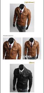 Mens Leather Jackets Korea Dandy Style Casual Slim Fit Luxury Jumpers 