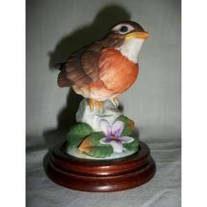  Vintage Andrea by Sadek Robin #6350 Bird Figurine With 