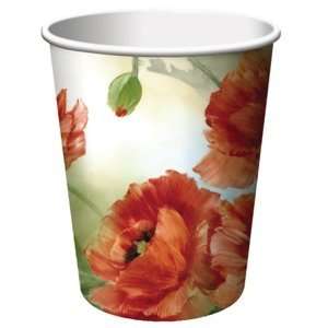    Porcelain Poppies Designer 9 oz. Paper Cups