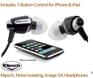Klipsch S4i BLACK Headphone Earbuds iPhone iPod iTouch  