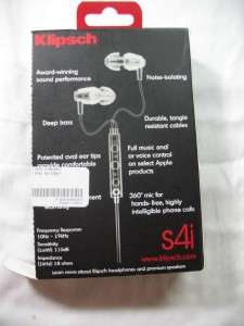 Klipsch Image S4i Earbud Headphones with 3 Button Remote  