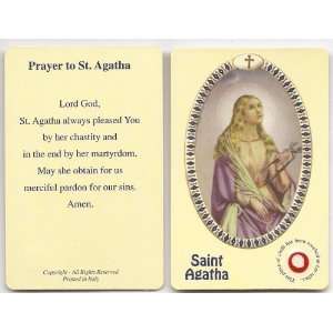  Saint Agatha Prayer Card With Relic 