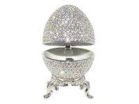 Swarovski Crystal Russian Faberge Imperial Silver Egg  