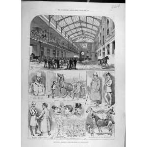  1883 Sketches AldridgeS Horse Repository St MartinS 