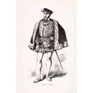  1875 Woodcut Alphonse Neuville Henry II France Costume 