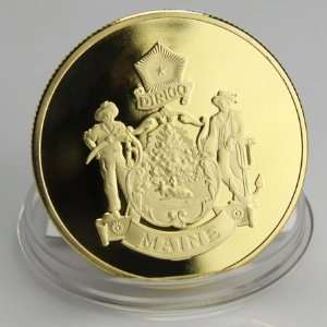   of Maine Dirigo Gold plated Commemorative Coin 681 