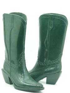 DONALD PLINER Green Cowgirl Western Rubber Boots 8 $198  