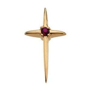  14K Yellow Gold Cross Pendant with Ruby: Everything Else