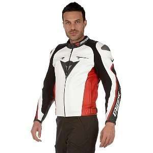  DAINESE DELMAR RED/WHITE LEATHER JACKET 56 Automotive