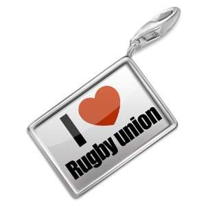  FotoCharms I Love rugby union   Charm with Lobster Clasp 