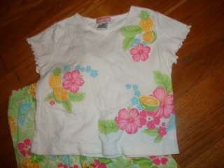   girls tropical fruit shirt & capris outfit Eland size 4T  