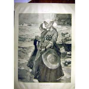   1903 By The Grave Seaside Bartels Widow French Print