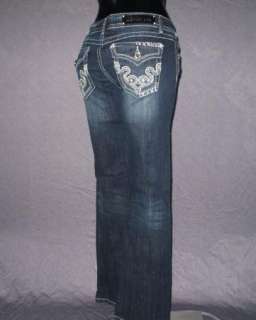 NWT Womens LA IDOL Jeans DESTROYED FRAYED POCKETS w/ CRYSTALS & STUDS 
